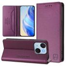 For itel A50C RC01 Dual-Folded Magnetic Suction RFID Leather Phone Case(Violet) - 1