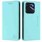 For itel A60 / 60s RC01 Dual-Folded Magnetic Suction RFID Leather Phone Case(Mint Green) - 2