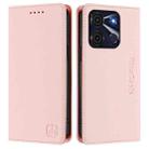 For itel A60 / 60s RC01 Dual-Folded Magnetic Suction RFID Leather Phone Case(Pink) - 2