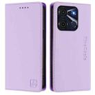 For itel A60 / 60s RC01 Dual-Folded Magnetic Suction RFID Leather Phone Case(Light Purple) - 2