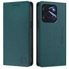 For itel A60 / 60s RC01 Dual-Folded Magnetic Suction RFID Leather Phone Case(Dark Green) - 2