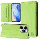 For itel A70 RC01 Dual-Folded Magnetic Suction RFID Leather Phone Case(Grass Green) - 1