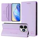 For itel A70 RC01 Dual-Folded Magnetic Suction RFID Leather Phone Case(Light Purple) - 1