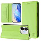 For itel A80 4G RC01 Dual-Folded Magnetic Suction RFID Leather Phone Case(Grass Green) - 1