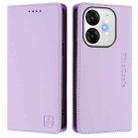 For itel A80 4G RC01 Dual-Folded Magnetic Suction RFID Leather Phone Case(Light Purple) - 2