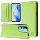 For itel P38 / S17 / Vision 3 RC01 Dual-Folded Magnetic Suction RFID Leather Phone Case(Grass Green) - 1