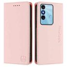 For itel P38 / S17 / Vision 3 RC01 Dual-Folded Magnetic Suction RFID Leather Phone Case(Pink) - 2