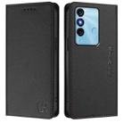 For itel P38 / S17 / Vision 3 RC01 Dual-Folded Magnetic Suction RFID Leather Phone Case(Black) - 2