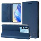 For itel P38 / S17 / Vision 3 RC01 Dual-Folded Magnetic Suction RFID Leather Phone Case(Dark Blue) - 1