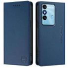 For itel P38 / S17 / Vision 3 RC01 Dual-Folded Magnetic Suction RFID Leather Phone Case(Dark Blue) - 2