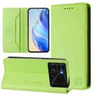 For itel P40 RC01 Dual-Folded Magnetic Suction RFID Leather Phone Case(Grass Green) - 1