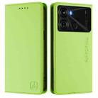 For itel P40 RC01 Dual-Folded Magnetic Suction RFID Leather Phone Case(Grass Green) - 2