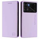 For itel P40 RC01 Dual-Folded Magnetic Suction RFID Leather Phone Case(Light Purple) - 2