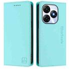 For itel P55 4G / Infinix Smart 8 RC01 Dual-Folded Magnetic Suction RFID Leather Phone Case(Mint Green) - 2