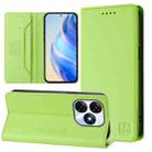 For itel P55 4G / Infinix Smart 8 RC01 Dual-Folded Magnetic Suction RFID Leather Phone Case(Grass Green) - 1