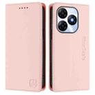 For itel P55 4G / Infinix Smart 8 RC01 Dual-Folded Magnetic Suction RFID Leather Phone Case(Pink) - 2