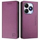 For itel P55 4G / Infinix Smart 8 RC01 Dual-Folded Magnetic Suction RFID Leather Phone Case(Violet) - 2