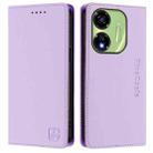 For itel P55 5G RC01 Dual-Folded Magnetic Suction RFID Leather Phone Case(Light Purple) - 2