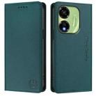 For itel P55 5G RC01 Dual-Folded Magnetic Suction RFID Leather Phone Case(Dark Green) - 2