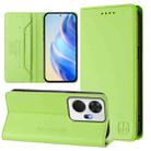 For itel P55+ RC01 Dual-Folded Magnetic Suction RFID Leather Phone Case(Grass Green) - 1