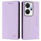 For itel P55+ RC01 Dual-Folded Magnetic Suction RFID Leather Phone Case(Light Purple) - 2