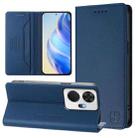 For itel P55+ RC01 Dual-Folded Magnetic Suction RFID Leather Phone Case(Dark Blue) - 1