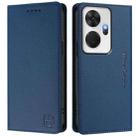 For itel P55+ RC01 Dual-Folded Magnetic Suction RFID Leather Phone Case(Dark Blue) - 2