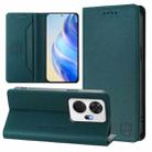 For itel P55+ RC01 Dual-Folded Magnetic Suction RFID Leather Phone Case(Dark Green) - 1