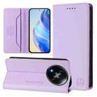 For itel RS4 / S666LN RC01 Dual-Folded Magnetic Suction RFID Leather Phone Case(Light Purple) - 1