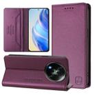 For itel RS4 / S666LN RC01 Dual-Folded Magnetic Suction RFID Leather Phone Case(Violet) - 1