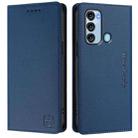 For itel S17 / S661W / Vision 3 RC01 Dual-Folded Magnetic Suction RFID Leather Phone Case(Dark Blue) - 2