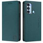 For itel S17 / S661W / Vision 3 RC01 Dual-Folded Magnetic Suction RFID Leather Phone Case(Dark Green) - 2