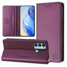 For itel S17 / S661W / Vision 3 RC01 Dual-Folded Magnetic Suction RFID Leather Phone Case(Violet) - 1