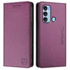 For itel S17 / S661W / Vision 3 RC01 Dual-Folded Magnetic Suction RFID Leather Phone Case(Violet) - 2