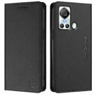 For itel S18 / Vision 5 RC01 Dual-Folded Magnetic Suction RFID Leather Phone Case(Black) - 2