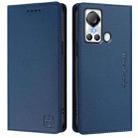 For itel S18 / Vision 5 RC01 Dual-Folded Magnetic Suction RFID Leather Phone Case(Dark Blue) - 2