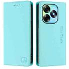 For itel S23+ RC01 Dual-Folded Magnetic Suction RFID Leather Phone Case(Mint Green) - 2