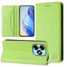 For itel S23+ RC01 Dual-Folded Magnetic Suction RFID Leather Phone Case(Grass Green) - 1