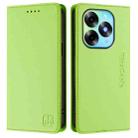 For itel S23+ RC01 Dual-Folded Magnetic Suction RFID Leather Phone Case(Grass Green) - 2