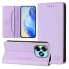 For itel S23+ RC01 Dual-Folded Magnetic Suction RFID Leather Phone Case(Light Purple) - 1