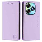 For itel S23+ RC01 Dual-Folded Magnetic Suction RFID Leather Phone Case(Light Purple) - 2