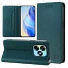 For itel S23+ RC01 Dual-Folded Magnetic Suction RFID Leather Phone Case(Dark Green) - 1