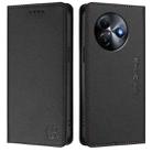 For itel S24 RC01 Dual-Folded Magnetic Suction RFID Leather Phone Case(Black) - 2