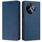 For itel S24 RC01 Dual-Folded Magnetic Suction RFID Leather Phone Case(Dark Blue) - 2