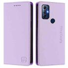 For Motorola G Pure / Moto G Play 2023 RC01 Dual-Folded Magnetic Suction RFID Leather Phone Case(Light Purple) - 2