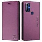 For Motorola G Pure / Moto G Play 2023 RC01 Dual-Folded Magnetic Suction RFID Leather Phone Case(Violet) - 2