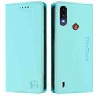 For Motorola Moto E7 Power RC01 Dual-Folded Magnetic Suction RFID Leather Phone Case(Mint Green) - 2