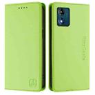 For Motorola Moto E13 RC01 Dual-Folded Magnetic Suction RFID Leather Phone Case(Grass Green) - 2