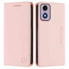 For Motorola Moto E14 / G24 / G04 / G04s RC01 Dual-Folded Magnetic Suction RFID Leather Phone Case(Pink) - 2