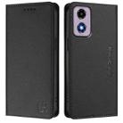 For Motorola Moto E14 / G24 / G04 / G04s RC01 Dual-Folded Magnetic Suction RFID Leather Phone Case(Black) - 2